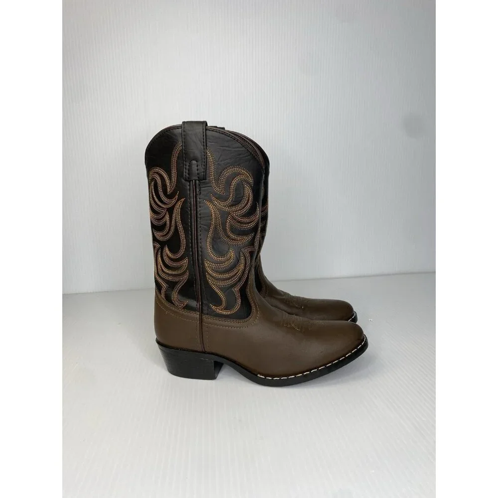 Smoky Mountain Western Boots Boys Size 4 Monterey Leather Brown Black 1575C